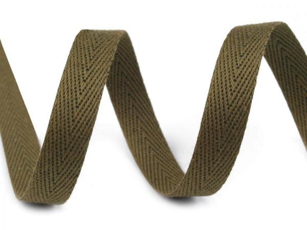 Köperband 10 mm Breit, Meterware Olive